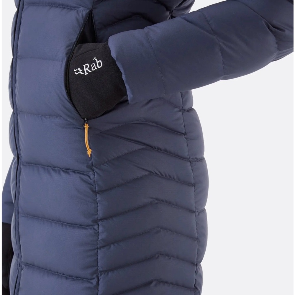 Rab Long Navy Puffer Coat - Picture 3 of 12
